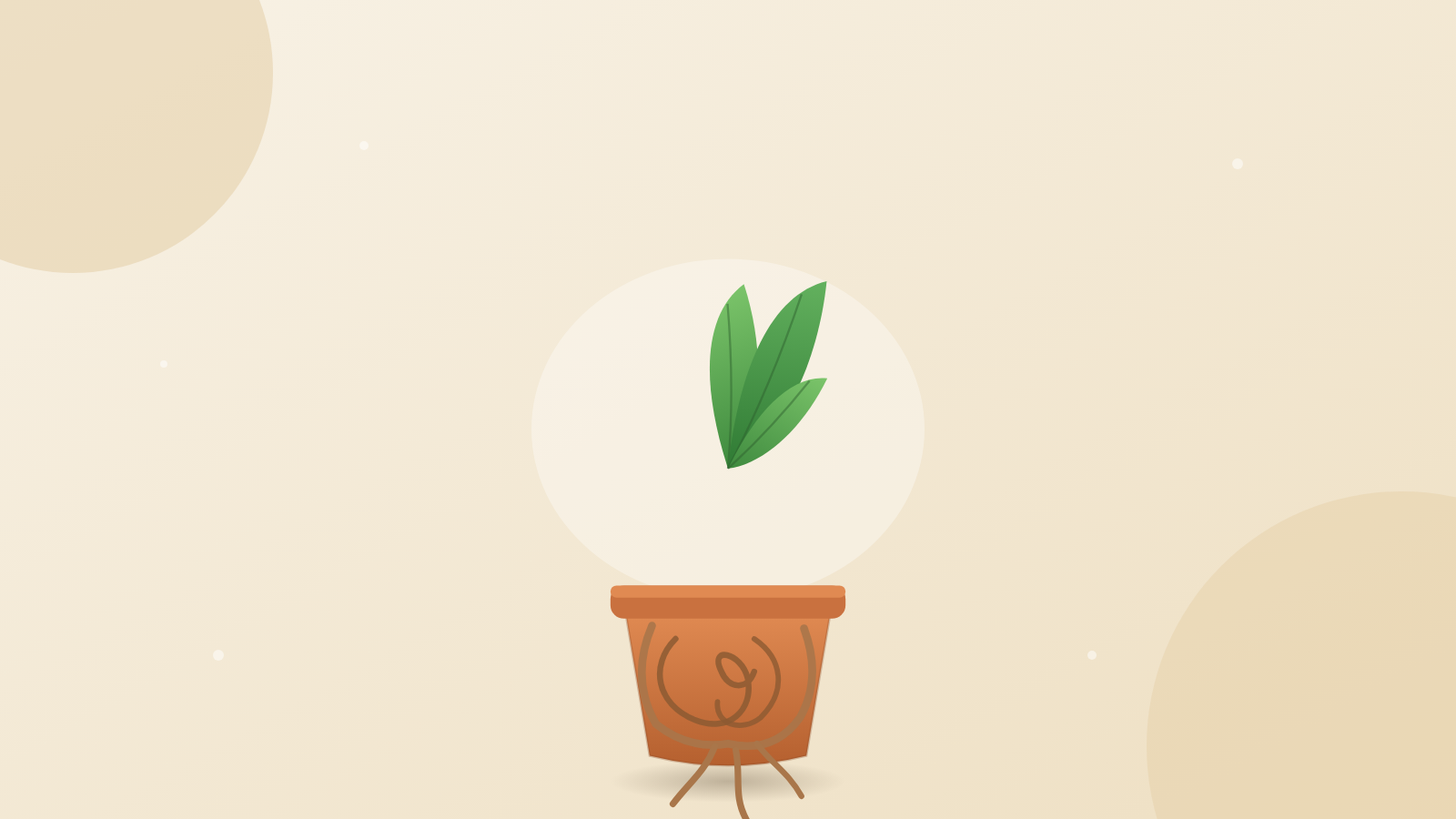 観葉植物の根詰まりのイラスト